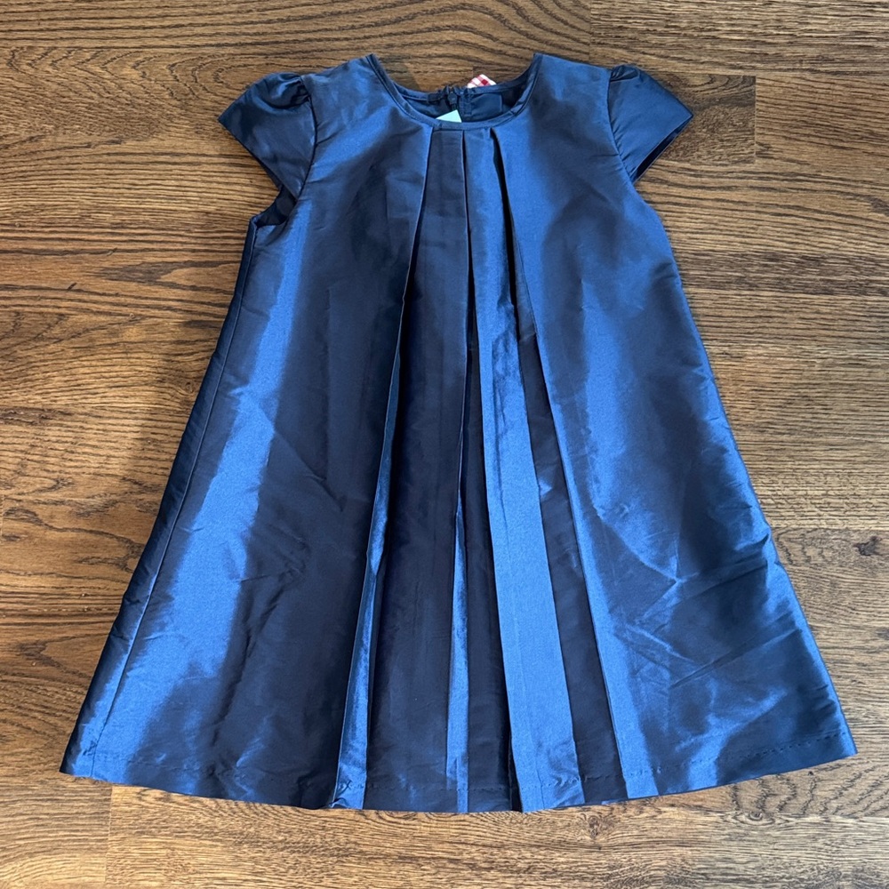 Navy Blue Bella Bliss Dress With Plaid Bow On the Back Detail New With Tags